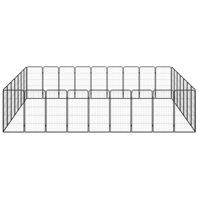 Andala Pets 32-Panel Dog Playpen Black 50x100 cm Powder-coated Steel