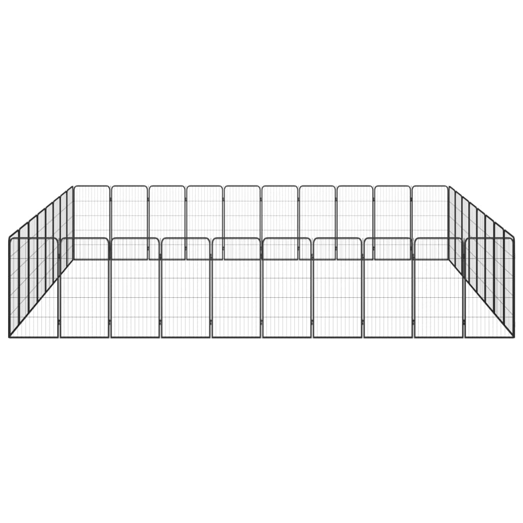 Andala Pets 36-Panel Dog Playpen Black 50x100 cm Powder-coated Steel