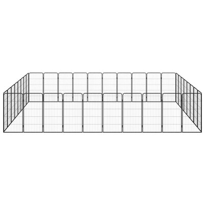 Andala Pets 36-Panel Dog Playpen Black 50x100 cm Powder-coated Steel