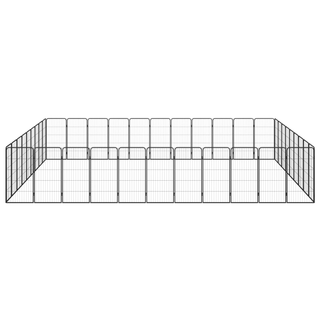 Andala Pets 40-Panel Dog Playpen Black 50x100 cm Powder-coated Steel