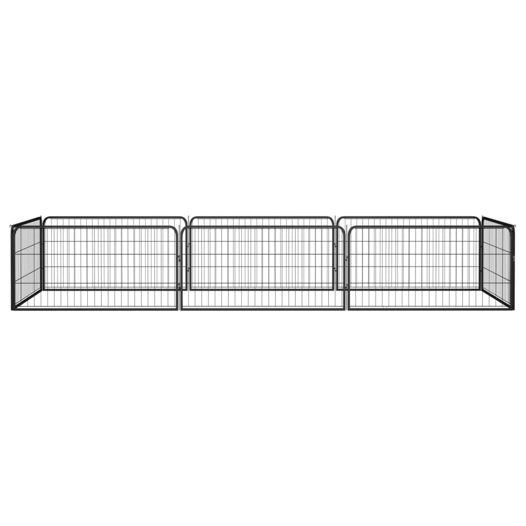 Andala Pets 8-Panel Dog Playpen Black 100x50 cm Powder-coated Steel