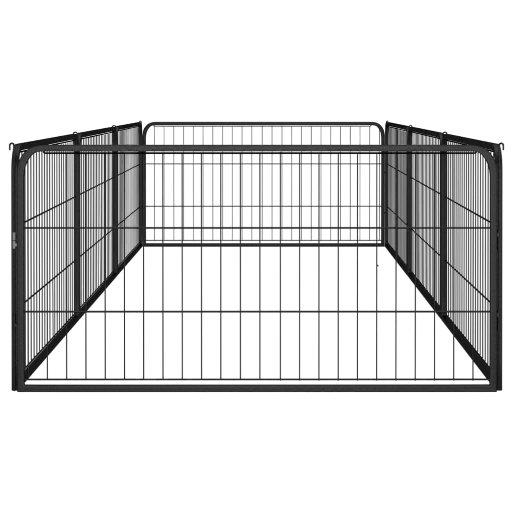 24-Panel Dog Playpen Black 100X50cm