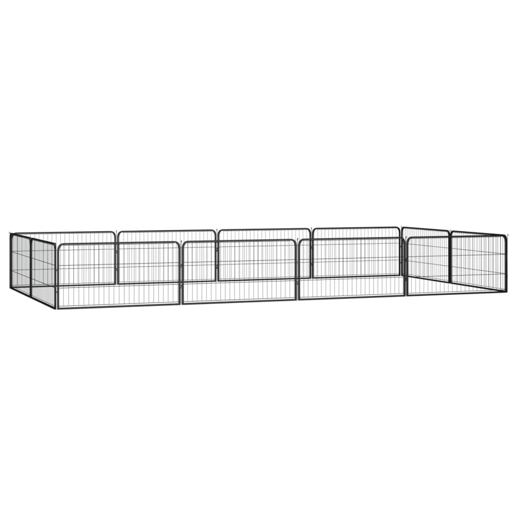 Andala Pets 12-Panel Dog Playpen Black 100x50 cm Powder-coated Steel