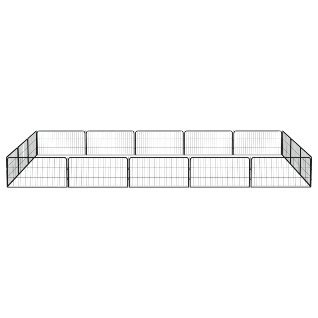 Andala Pets 16-Panel Dog Playpen Black 100x50 cm Powder-coated Steel