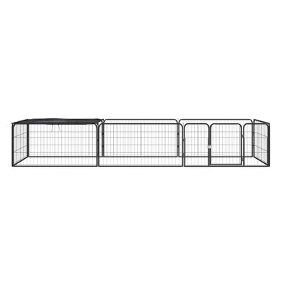 Andala Pets 8-Panel Dog Playpen Black 100x50 cm Powder-coated Steel