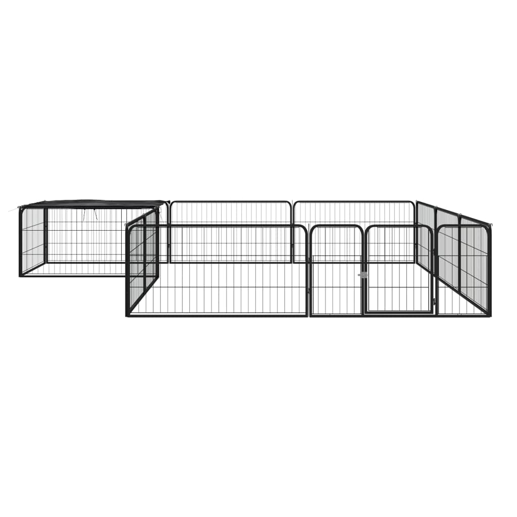 Andala Pets 12-Panel Dog Playpen Black 100x50 cm Powder-coated Steel