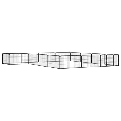16-Panel Dog Playpen Black 100x50 cm