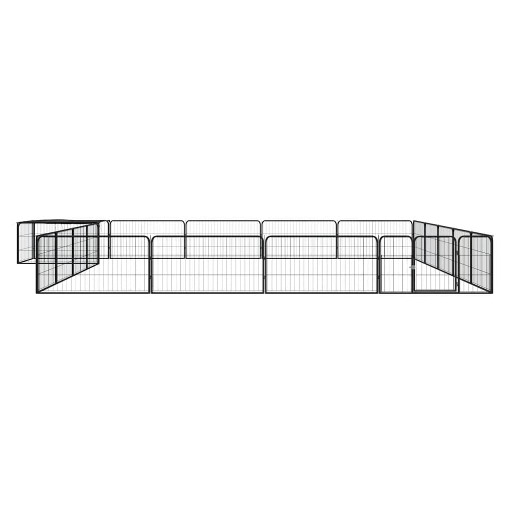 Andala Pets 20-Panel Dog Playpen Black 100x50 cm Powder-coated Steel