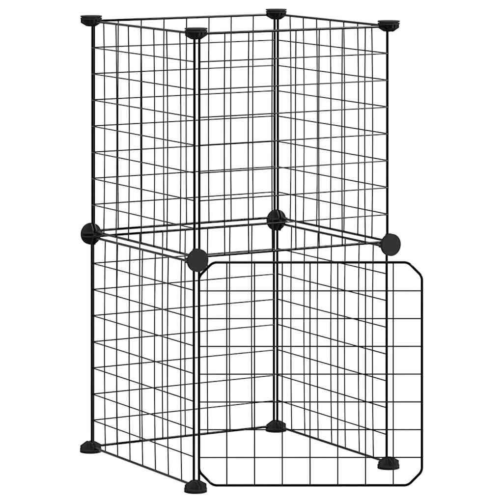 Andala Pets 8-Panel Pet Cage with Door Black 35x35 cm Steel