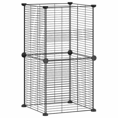 Andala Pets 8-Panel Pet Cage Black 35x35 cm Steel