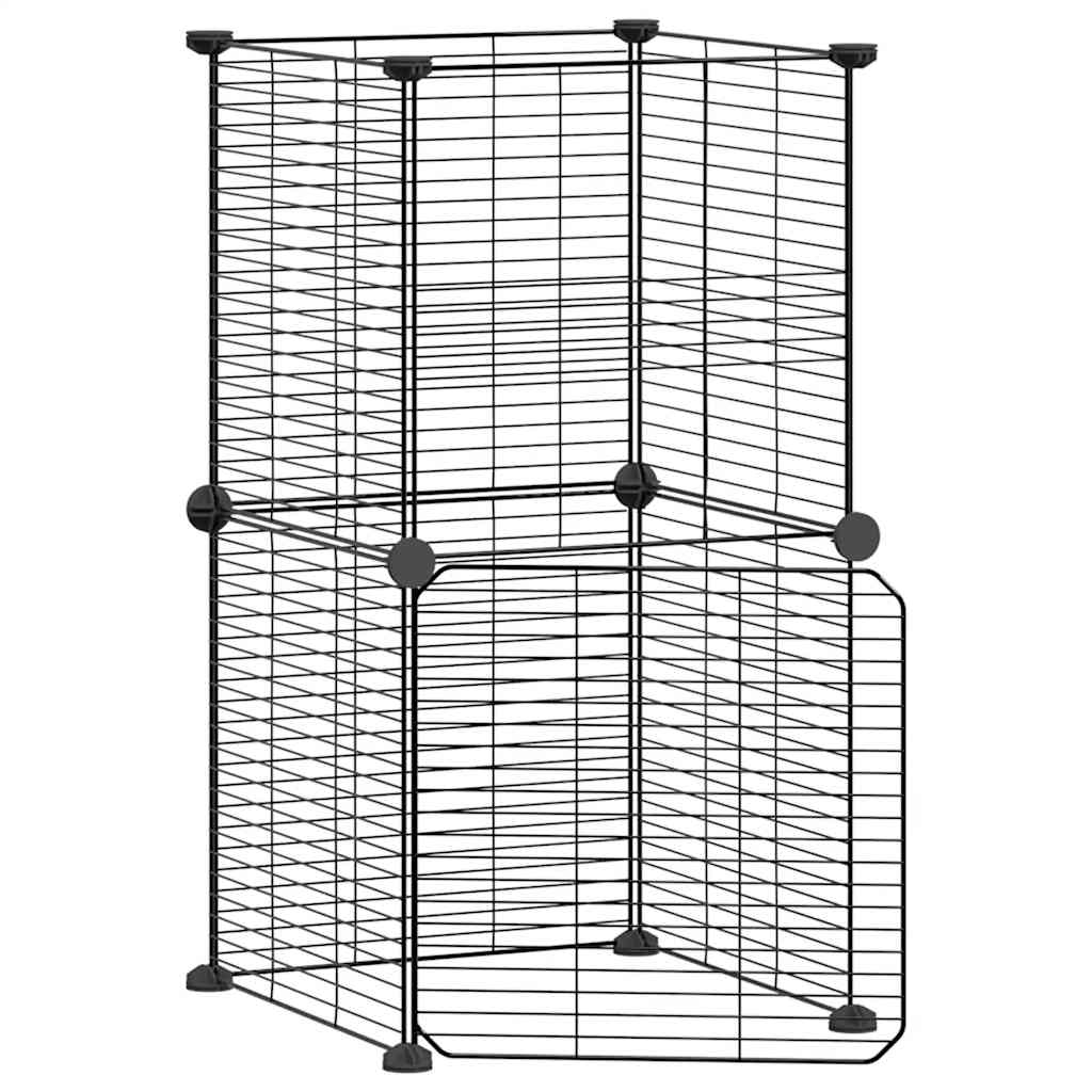 Andala Pets 8-Panel Pet Cage with Door Black 35x35 cm Steel