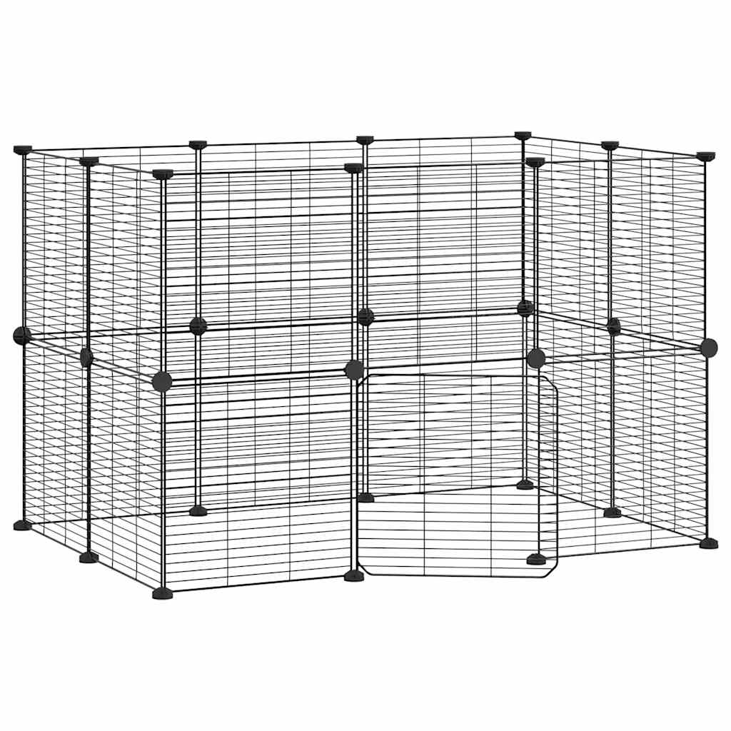 Andala Pets 20-Panel Pet Cage with Door Black 35x35 cm Steel