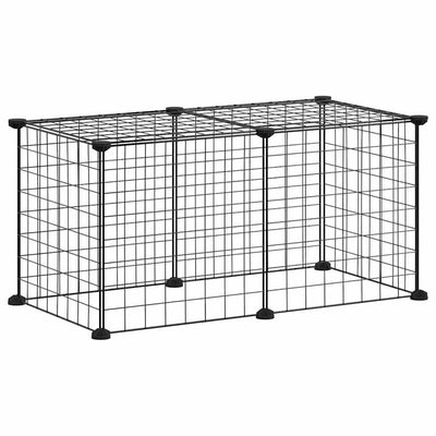 Andala Pets 8-Panel Pet Cage Black 35x35 cm Steel