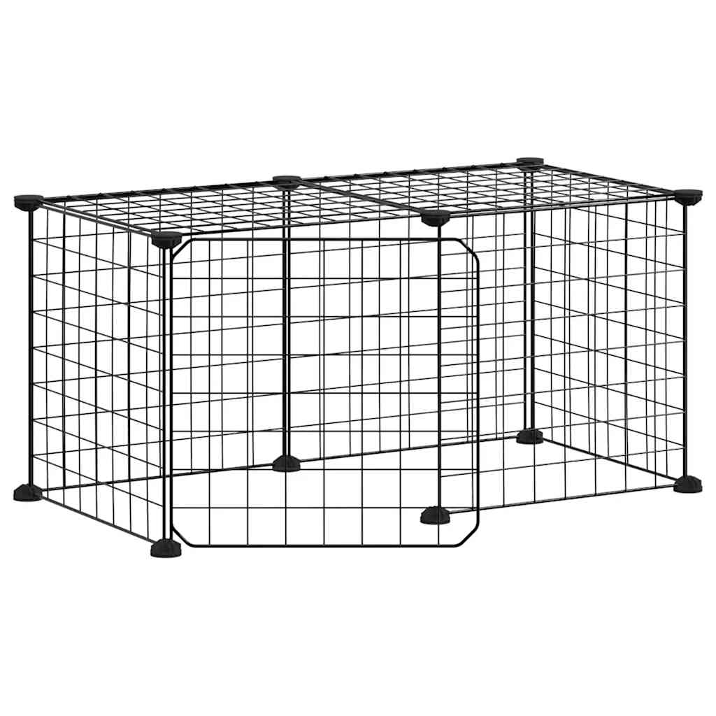 Andala Pets 8-Panel Pet Cage with Door Black 35x35 cm Steel