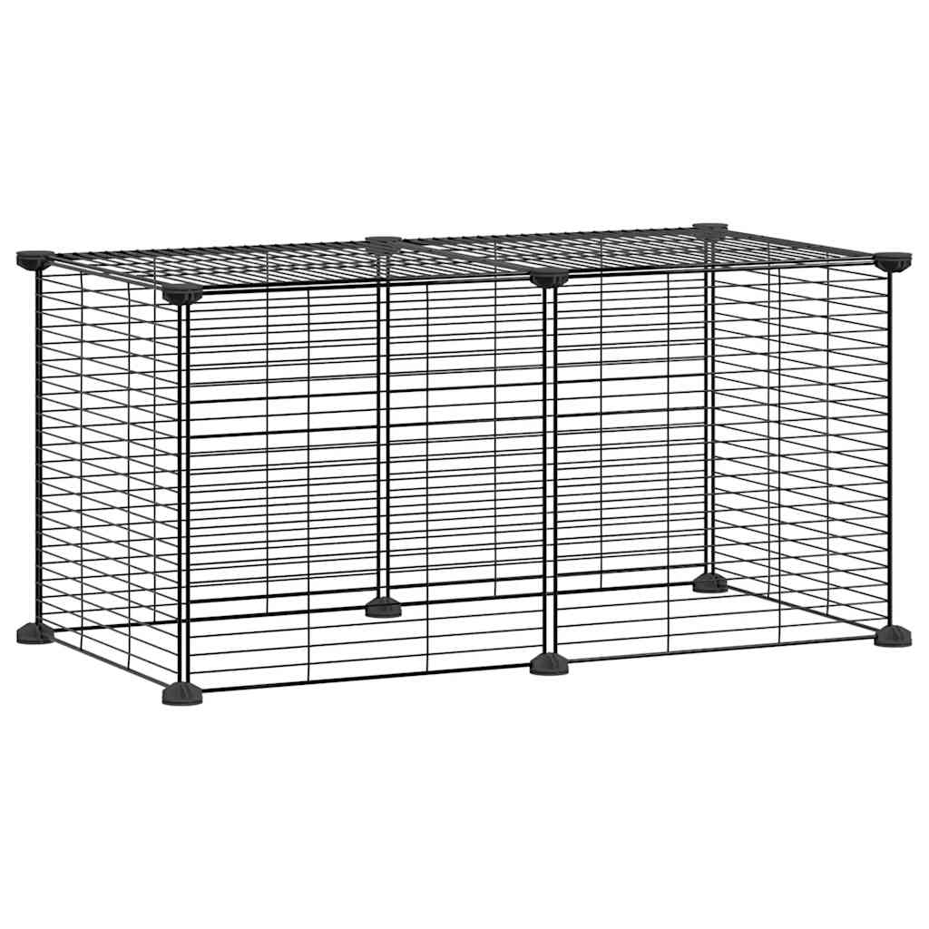 Andala Pets 8-Panel Pet Cage Black 35x35 cm Steel