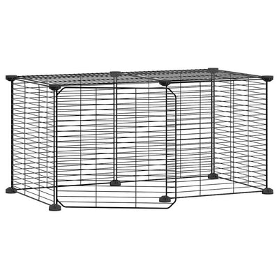 Andala Pets 8-Panel Pet Cage with Door Black 35x35 cm Steel