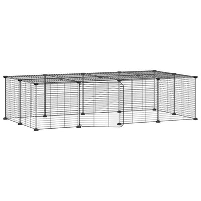 Andala Pets 20-Panel Pet Cage with Door Black 35x35 cm Steel