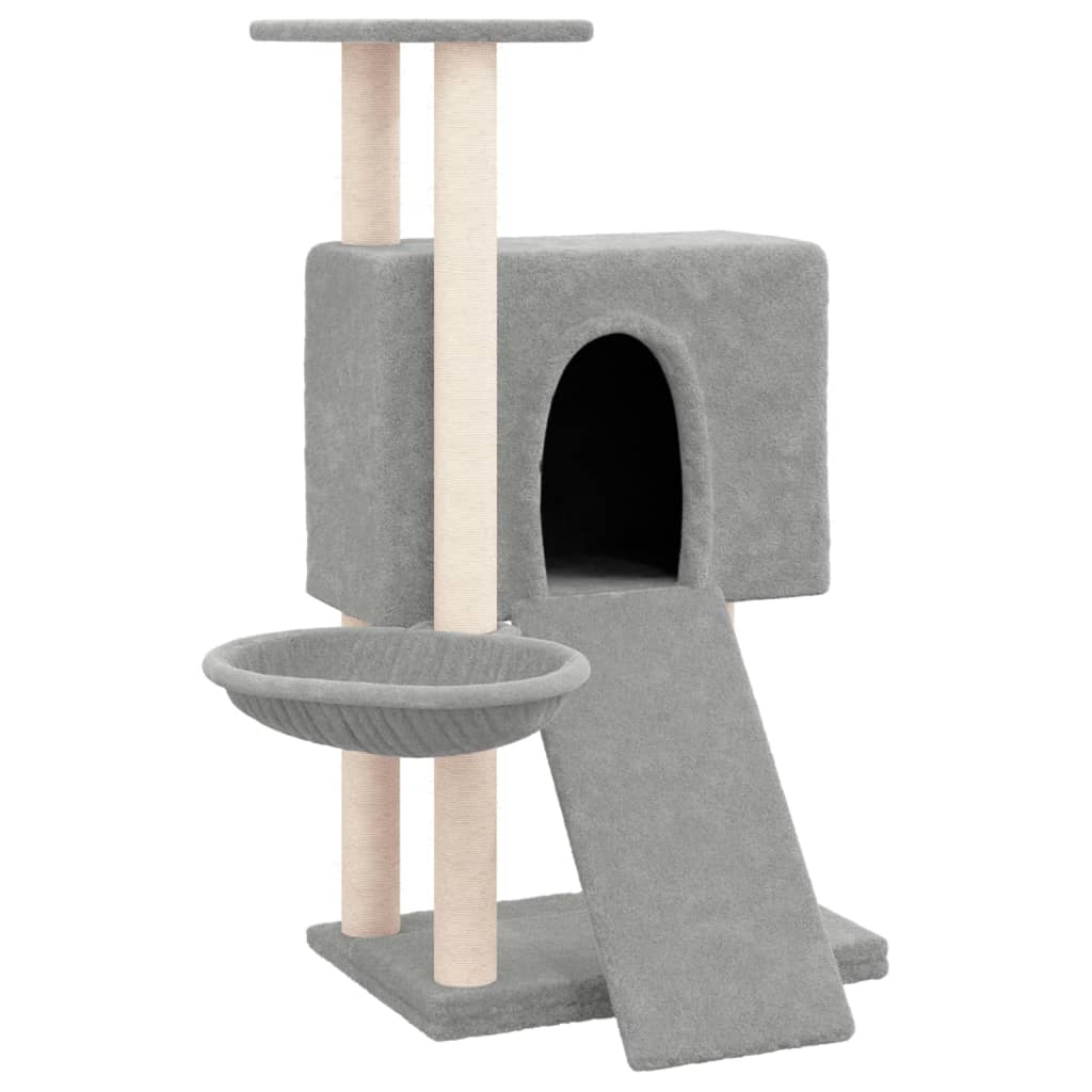 Andala Pets Cat Tree with Sisal Scratching Posts Light Grey 96 cm