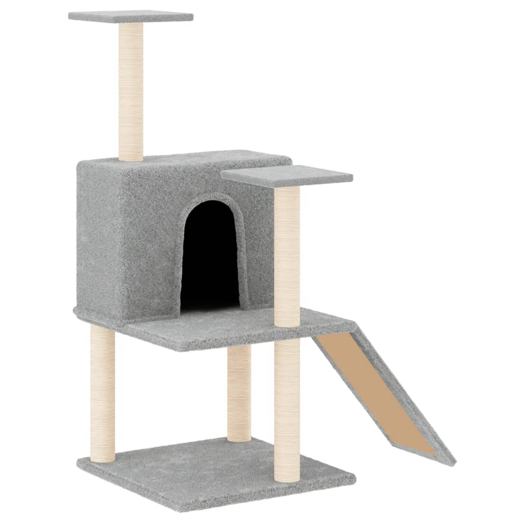 Andala Pets Cat Tree with Sisal Scratching Posts Light Grey 109 cm