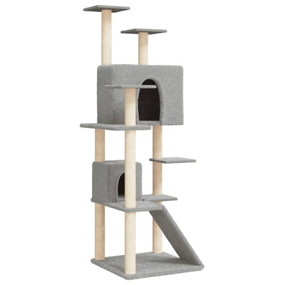 Andala Pets Cat Tree with Sisal Scratching Posts Light Grey 153 cm