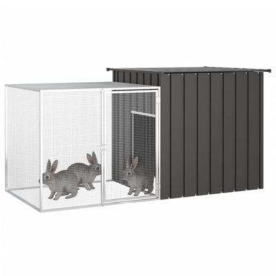 Andala Pets Rabbit Cage Anthracite 200x91x100 cm Galvanised Steel