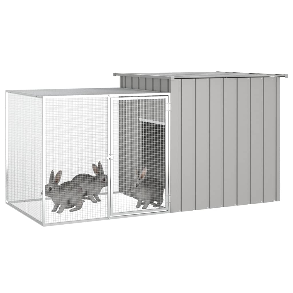 Andala Pets Rabbit Cage Grey 200x91x100 cm Galvanised Steel