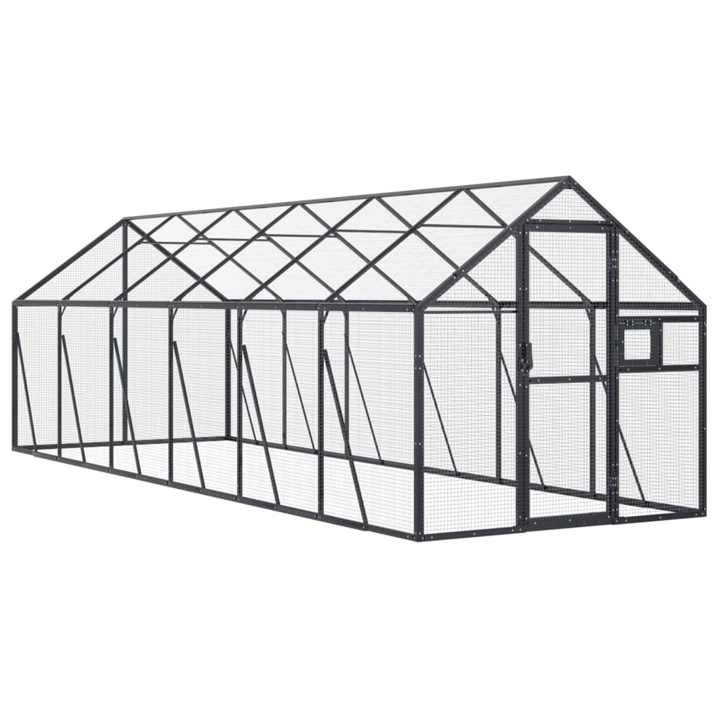 Andala Pets Aviary Anthracite 1.79x6x1.85 m Aluminium