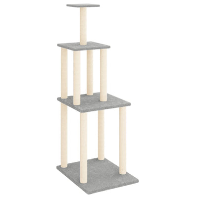 Andala Pets Cat Tree with Sisal Scratching Posts Light Grey 149 cm