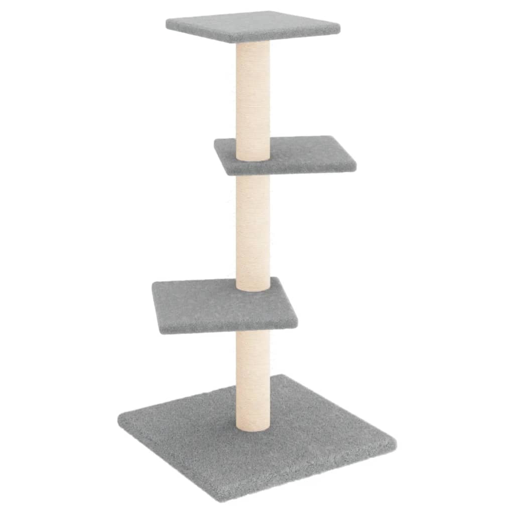 Andala Pets Cat Tree with Sisal Scratching Posts Light Grey 70 cm