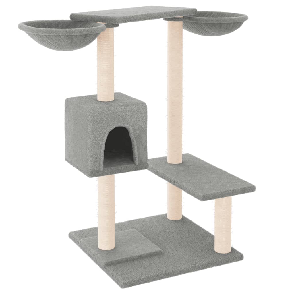 Andala Pets Cat Tree with Scratching Posts Light Grey 82 cm