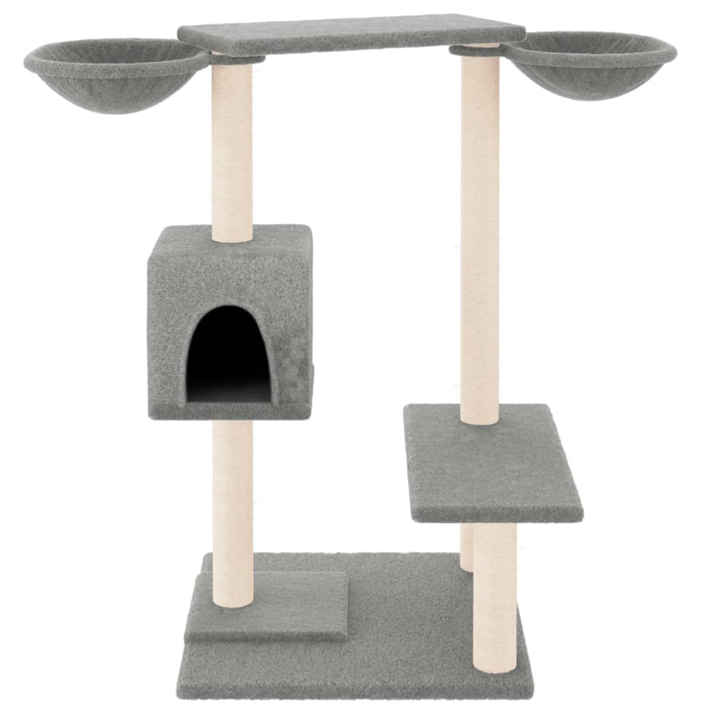 Cat Tree With Scratching Posts Light Grey 82cm