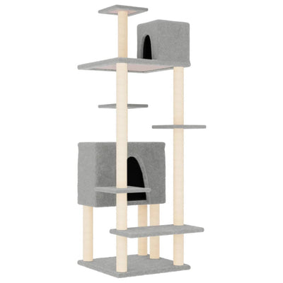 Andala Pets Cat Tree with Sisal Scratching Posts Light Grey 154 cm