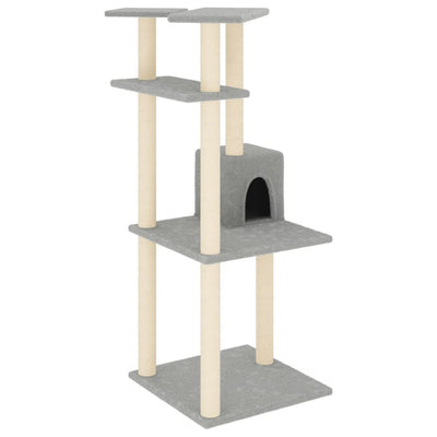 Andala Pets Cat Tree with Sisal Scratching Posts Light Grey 123 cm