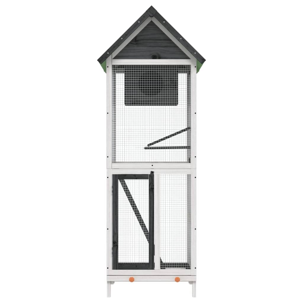 Bird House Grey 60X58.5X160cm Solid Wood Pine