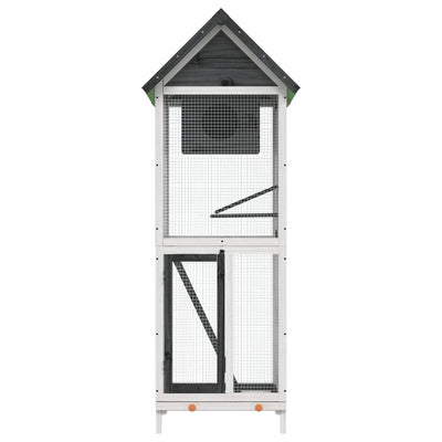 Bird House Grey 60X58.5X160cm Solid Wood Pine