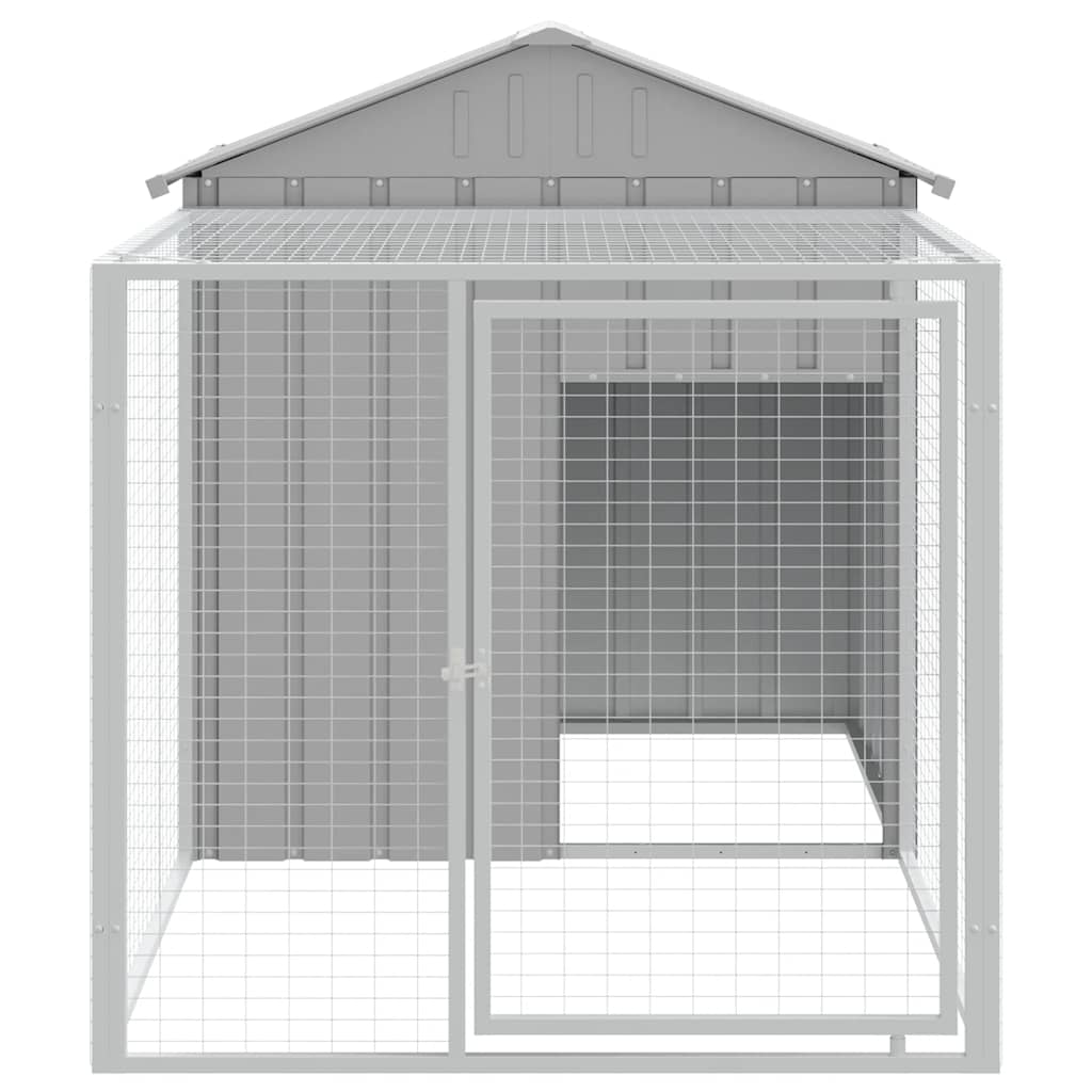 Chicken Coop With Run Light Grey 117X201X123cm
