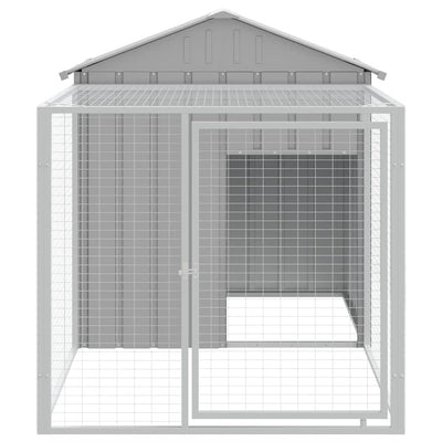 Chicken Coop With Run Light Grey 117X201X123cm
