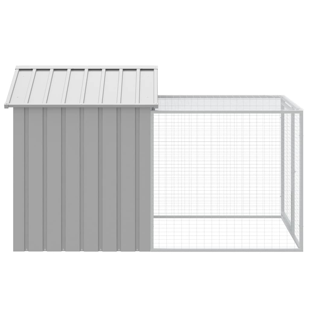 Chicken Coop With Run Light Grey 117X201X123cm