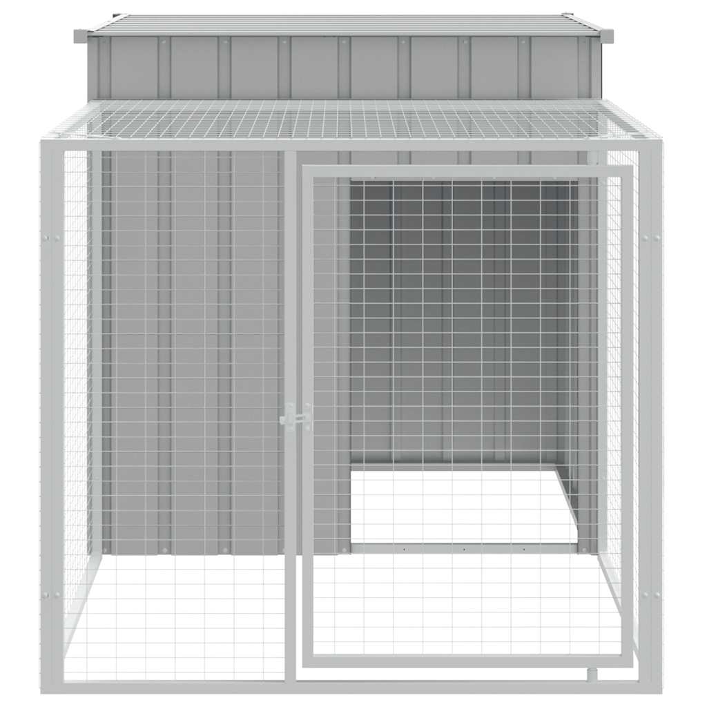 Chicken Coop With Run Dark Grey 110X201X110cm