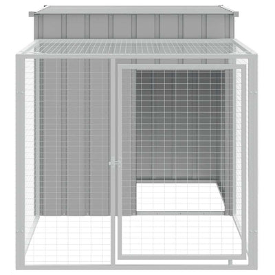 Chicken Coop With Run Light Grey 110X201X110cm