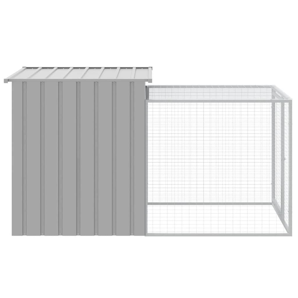 Chicken Coop With Run Light Grey 110X201X110cm