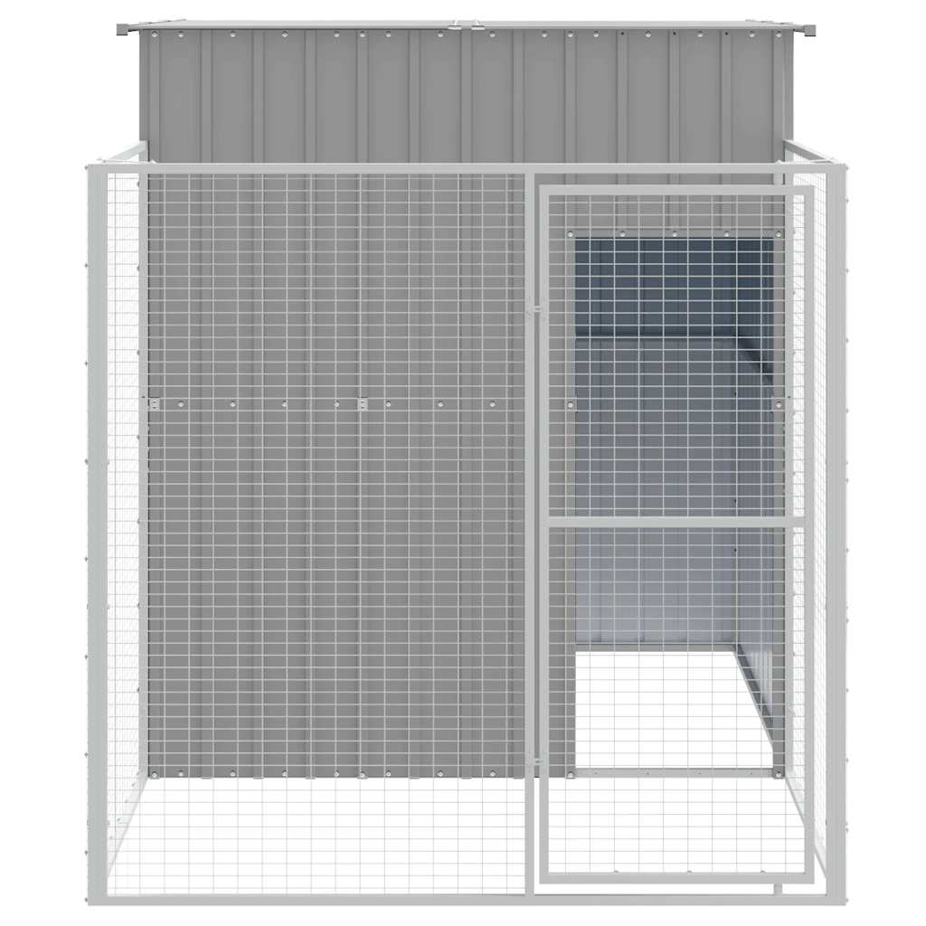 Dog House With Run Dark Grey 165X251X181cm