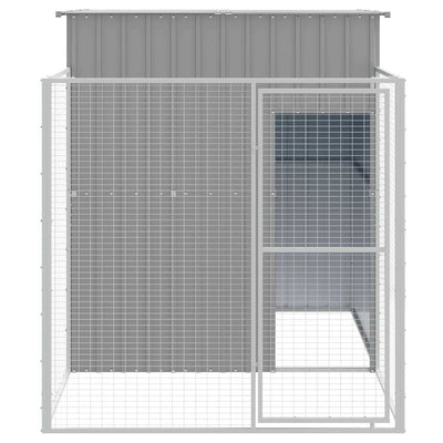 Dog House With Run Dark Grey 165X251X181cm