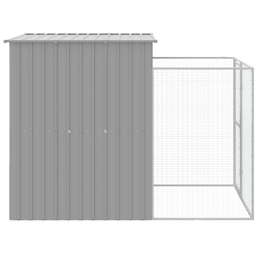 Dog House With Run Dark Grey 165X251X181cm