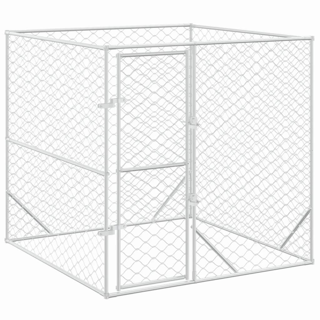 Andala Pets Outdoor Dog Kennel Silver 2x2x2 m Galvanised Steel