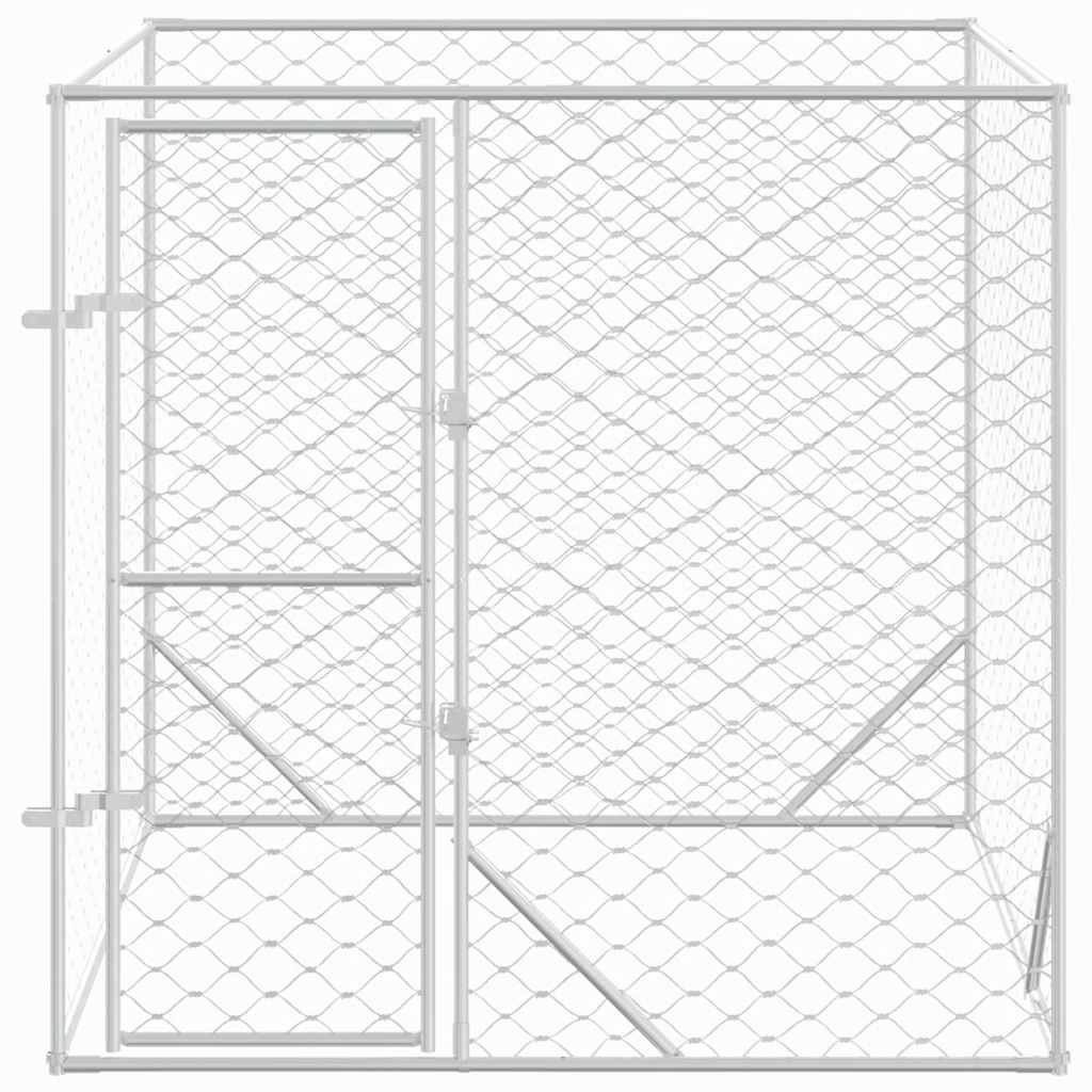 Outdoor Dog Kennel Silver 2X2X2 M