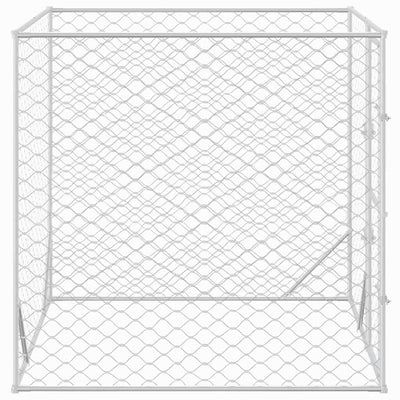 Outdoor Dog Kennel Silver 2X2X2 M