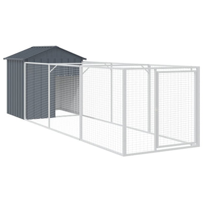 Andala Pets Dog House with Roof Dark Grey 117x405x123 cm Galvanised Steel