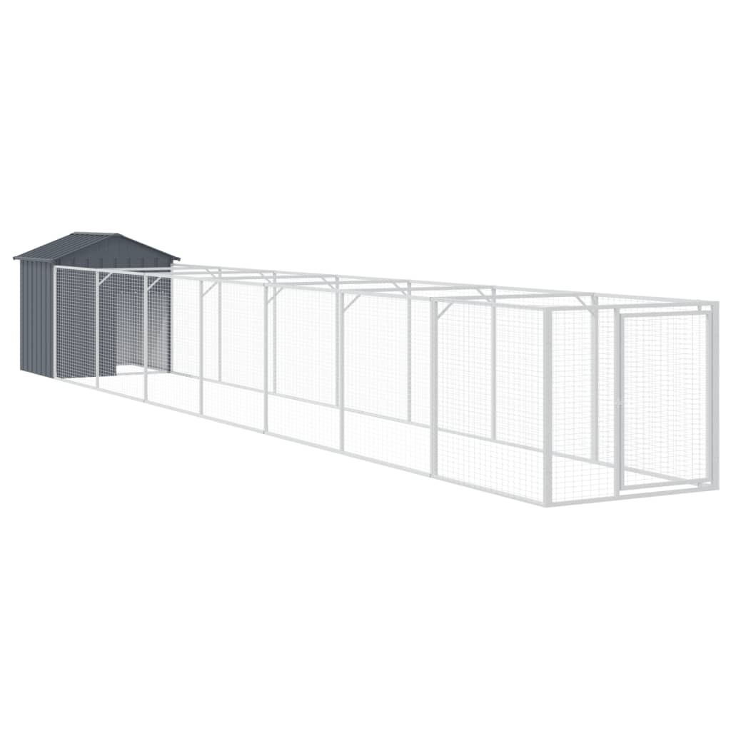 Andala Pets Dog House with Roof Dark Grey 117x813x123 cm Galvanised Steel