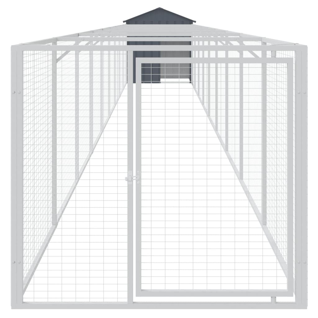 Andala Pets Dog House Grey 116.5x153x81.5 cm Galvanised Steel